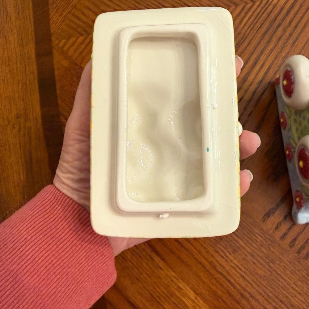 Vintage Easter Fitz & Floyd "Easter Parade" Lidded Box New In Box 5" x6" - Picture 4 of 9